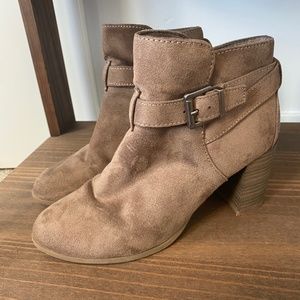 Women's Merona Block Heel Faux Suede Ankle Boots, Size 8